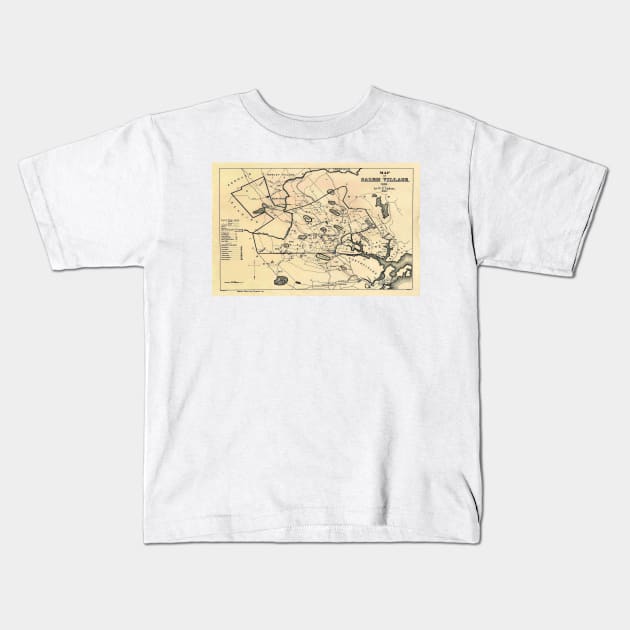 Vintage 1692 Map of Salem Massachusetts (1866) Kids T-Shirt by Bravuramedia